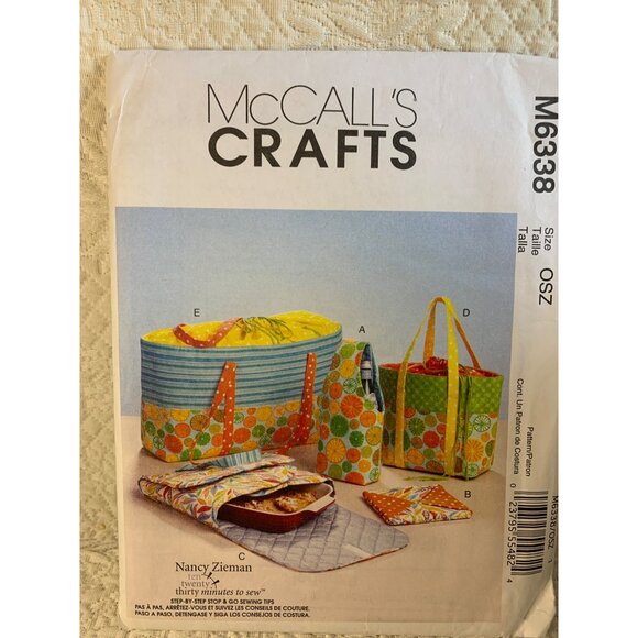 McCall's Misses Picnic Bag Hot Pad Sewing Pattern M6338 - uncut - Picture 9 of 10